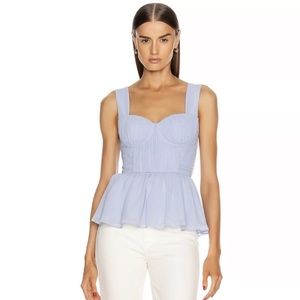 Self Portrait Chiffon Bustier Sweetheart Peplum Top NWT